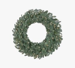 Tree Classics by Balsam Hill Lit Faux Grand Fir Wreath &amp; Garland With Clear Lights