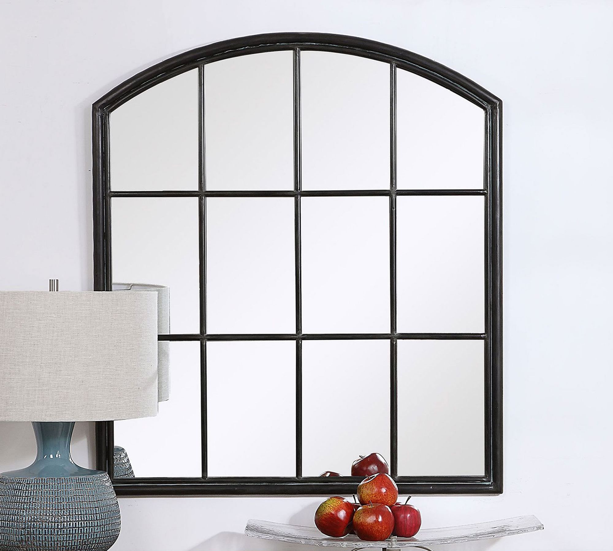 Madalynn Arch Windowpane Wall Mirror