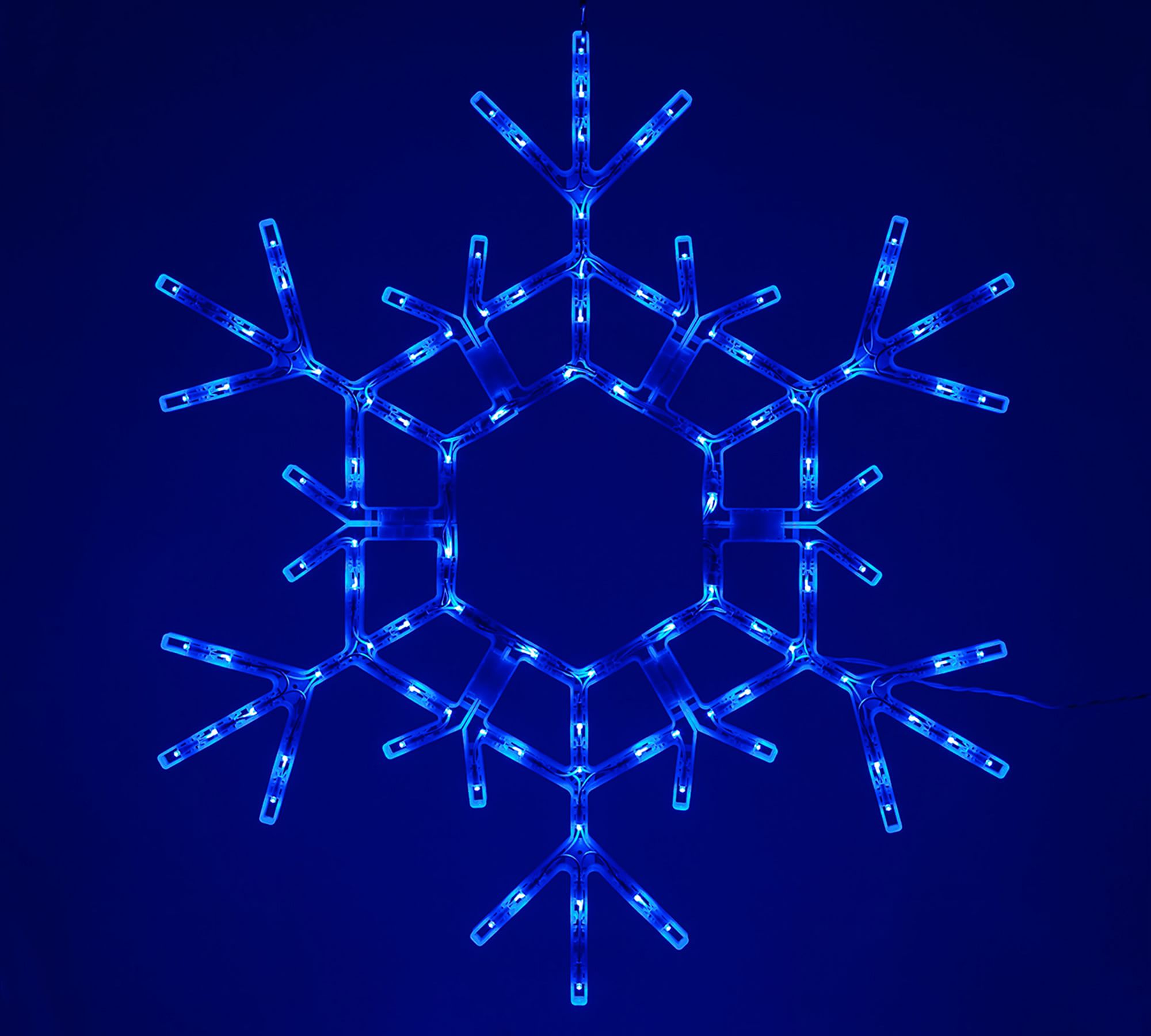 Lit Folding Snowflake With Blue Lights