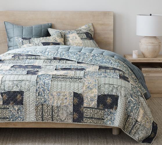 Delaney Patchwork Cotton Quilt Sham Pottery Barn