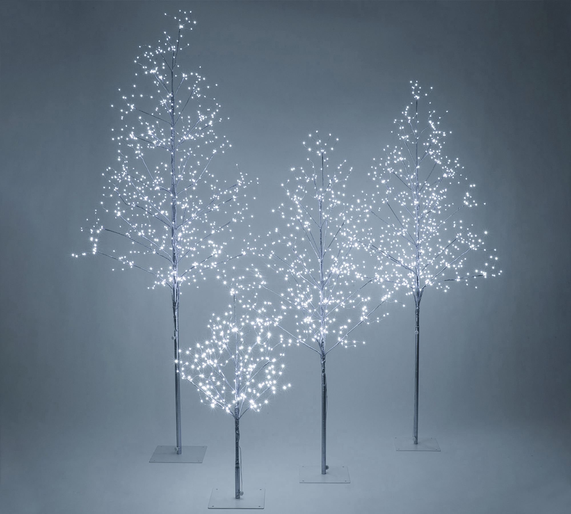 Silver Sparkle Fairy Light Trees with LED Lights