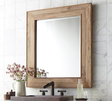 Ricson Handcrafted Rectangular Wood Mirror 