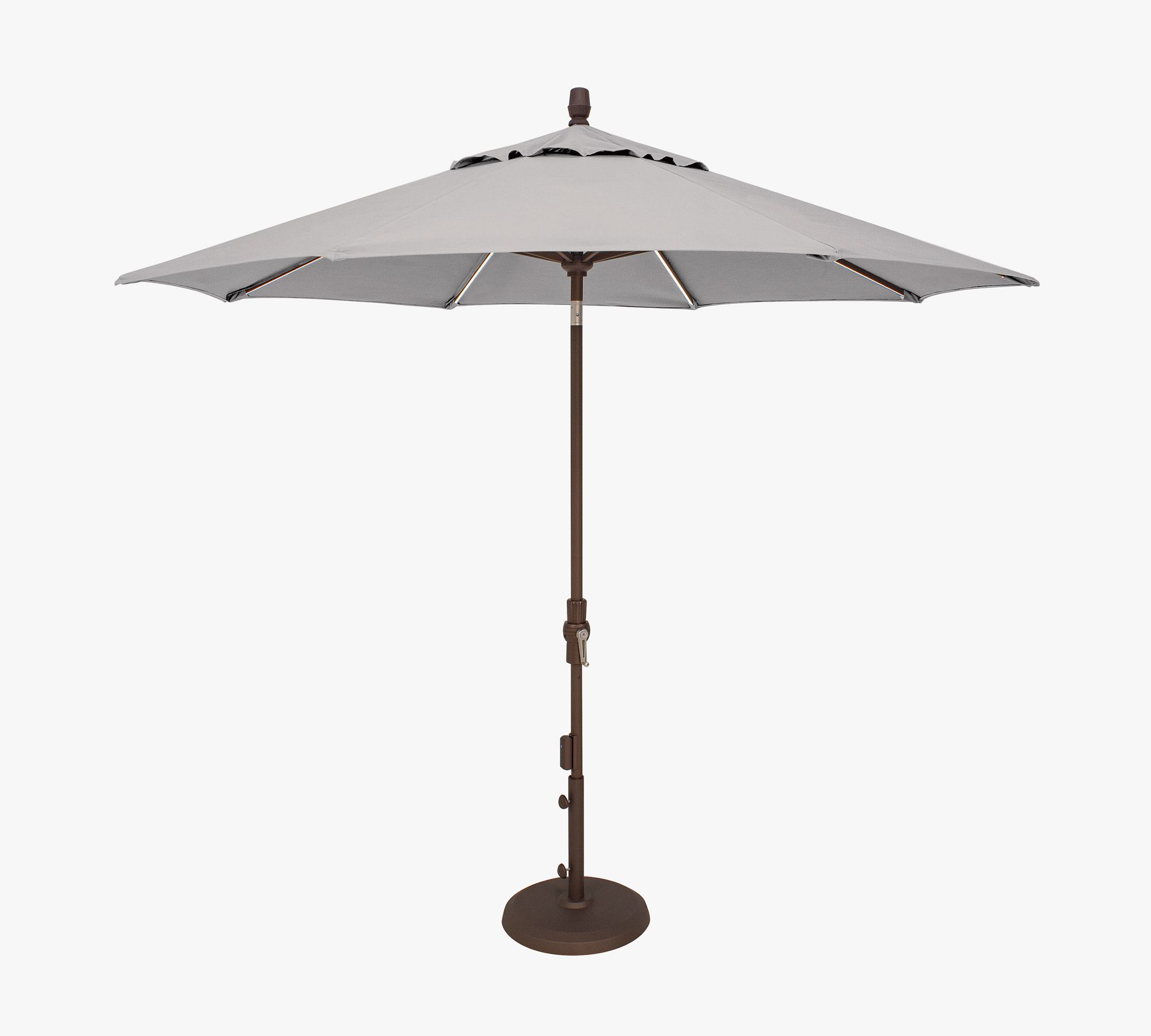 9' Round Fira LED Outdoor Patio Umbrella - Aluminum Tilt Frame