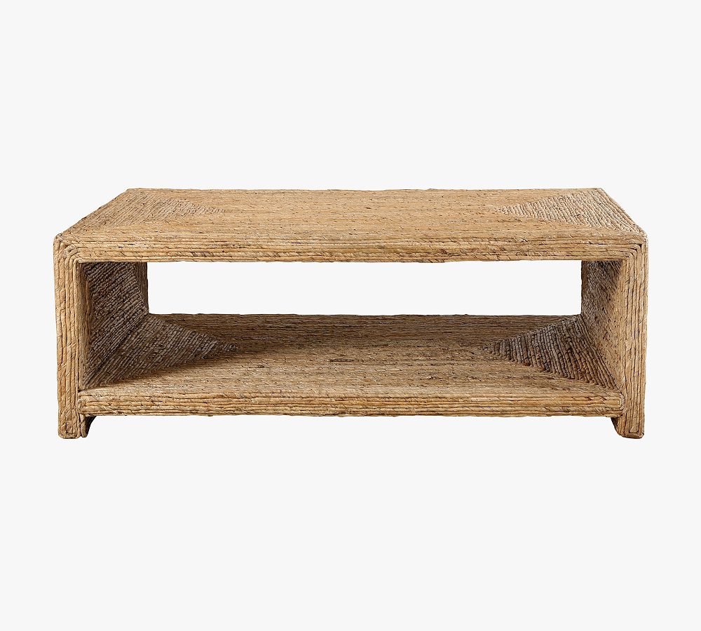 Noah 46" Brown Rectangular Coastal Wood Coffee Table