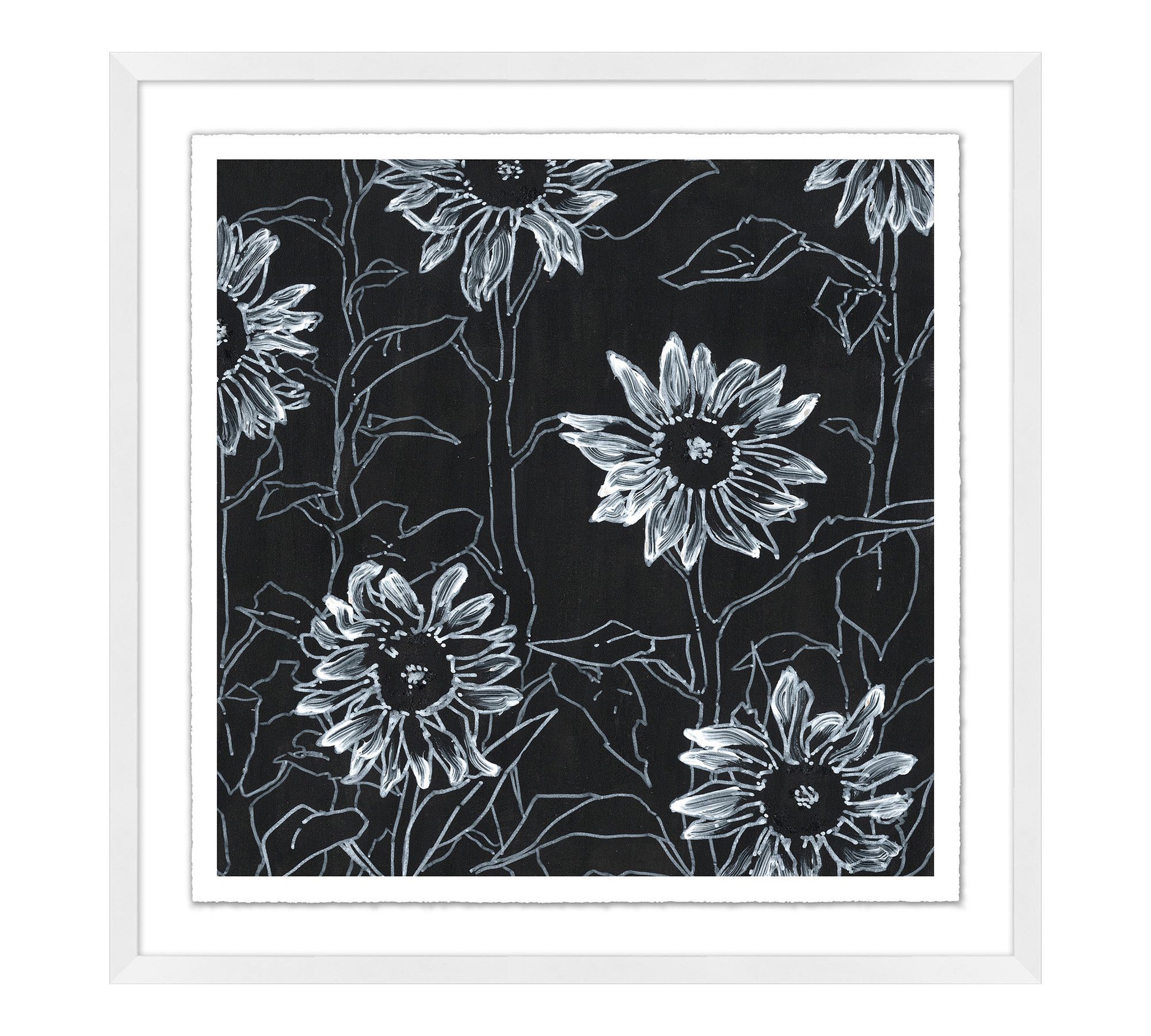 Chalky Sunflowers Framed Print