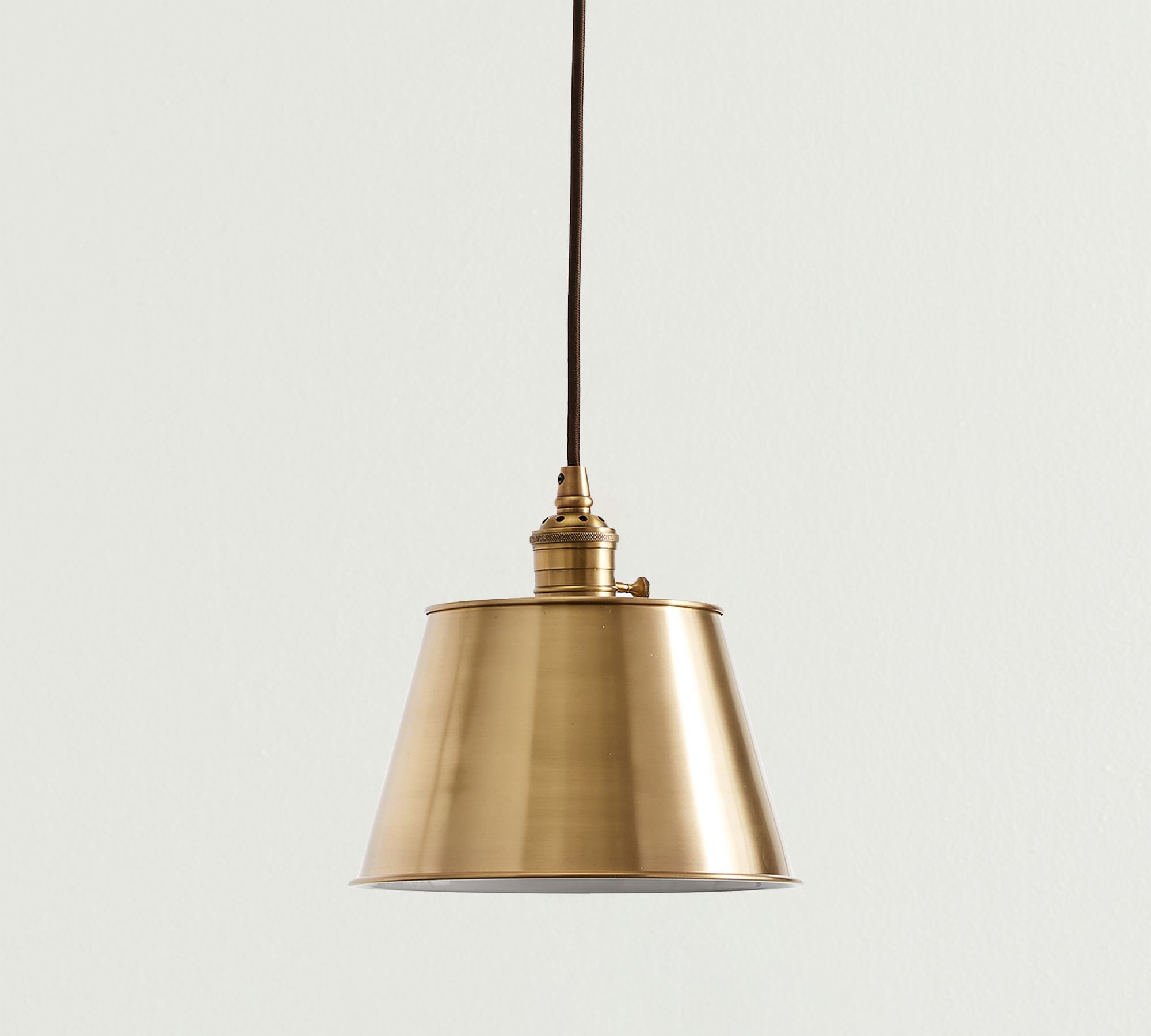 Tapered Metal Shade Cord Pendant (10"-13")