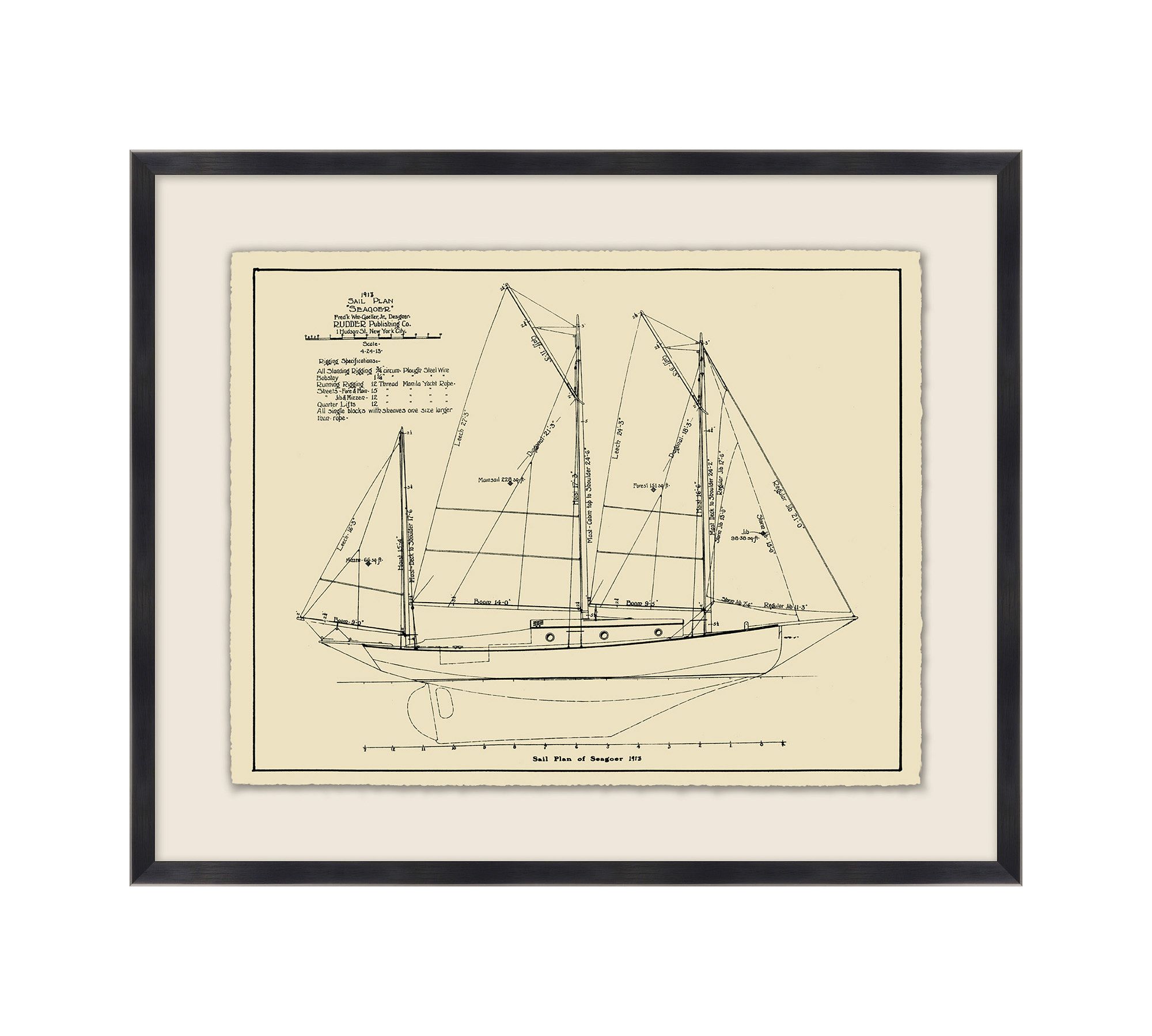 Ship Schematic Framed Print