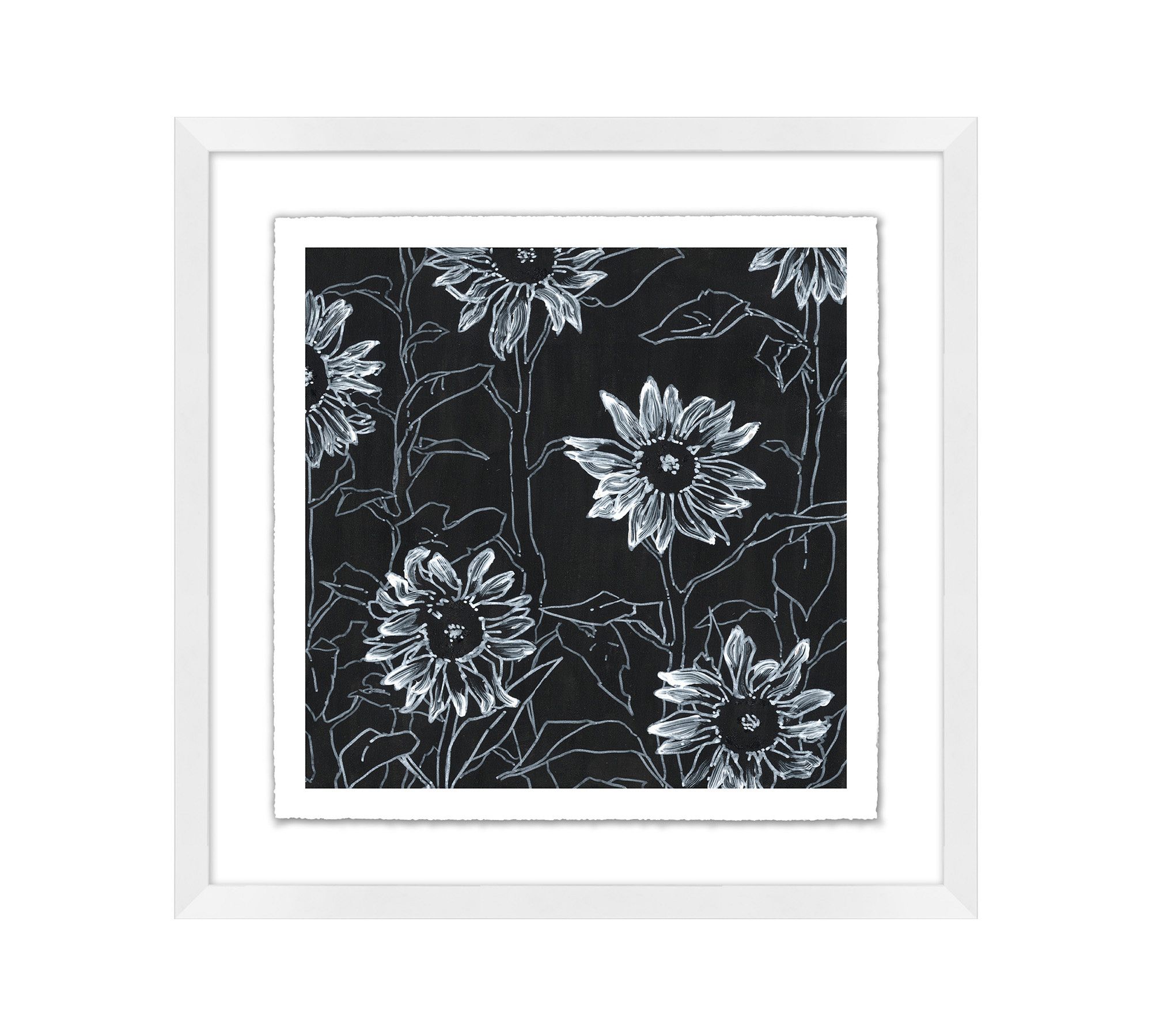 Chalky Sunflowers Framed Print