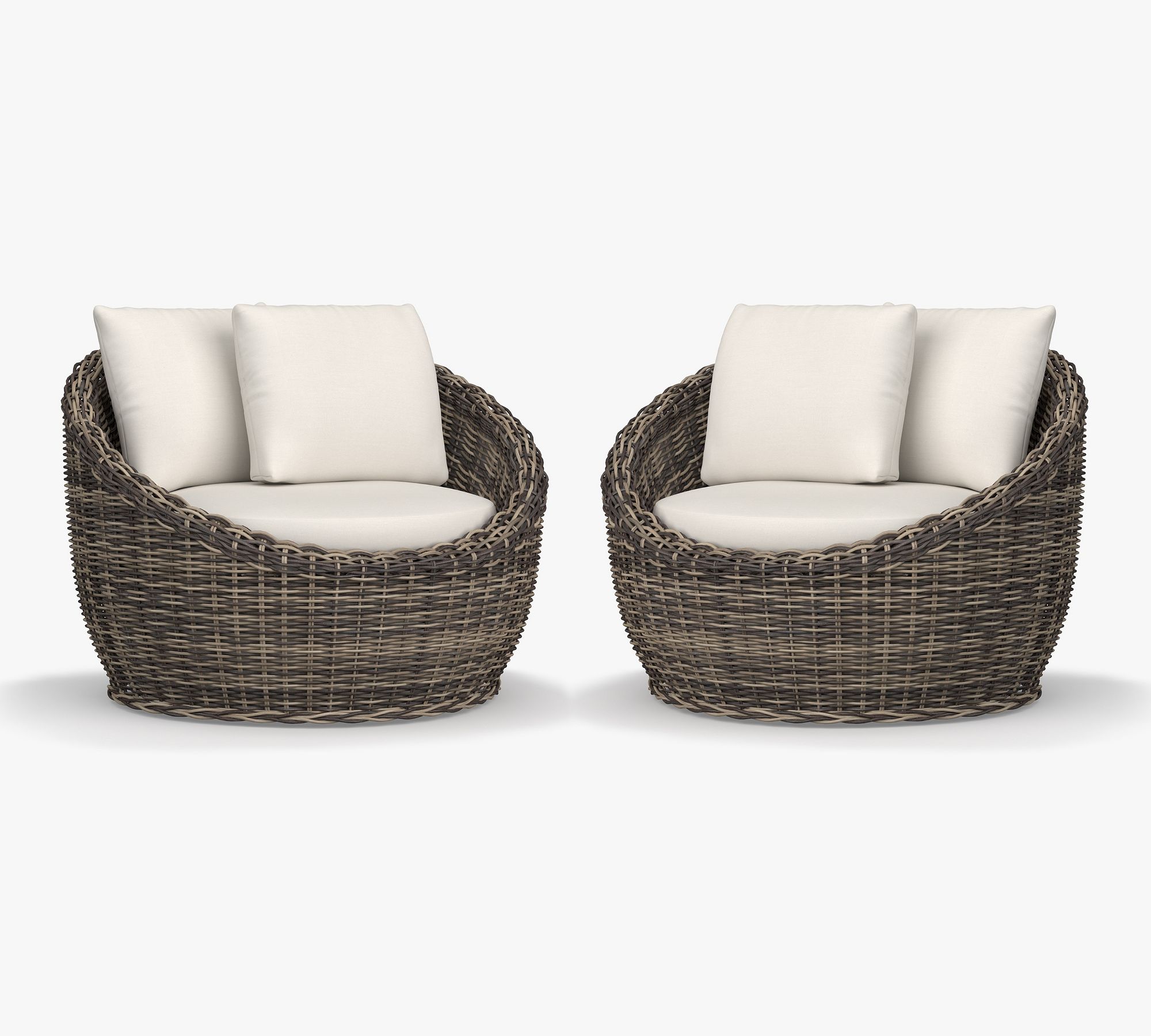 Huntington Wicker Swivel Papasan Outdoor Lounge Chair