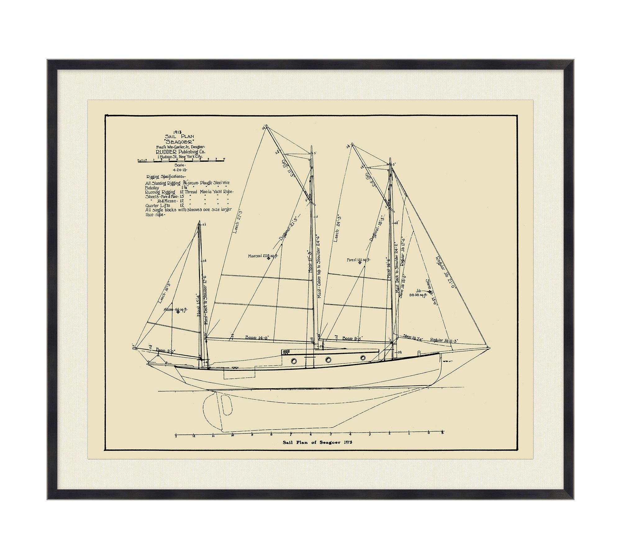 Ship Schematic Framed Print