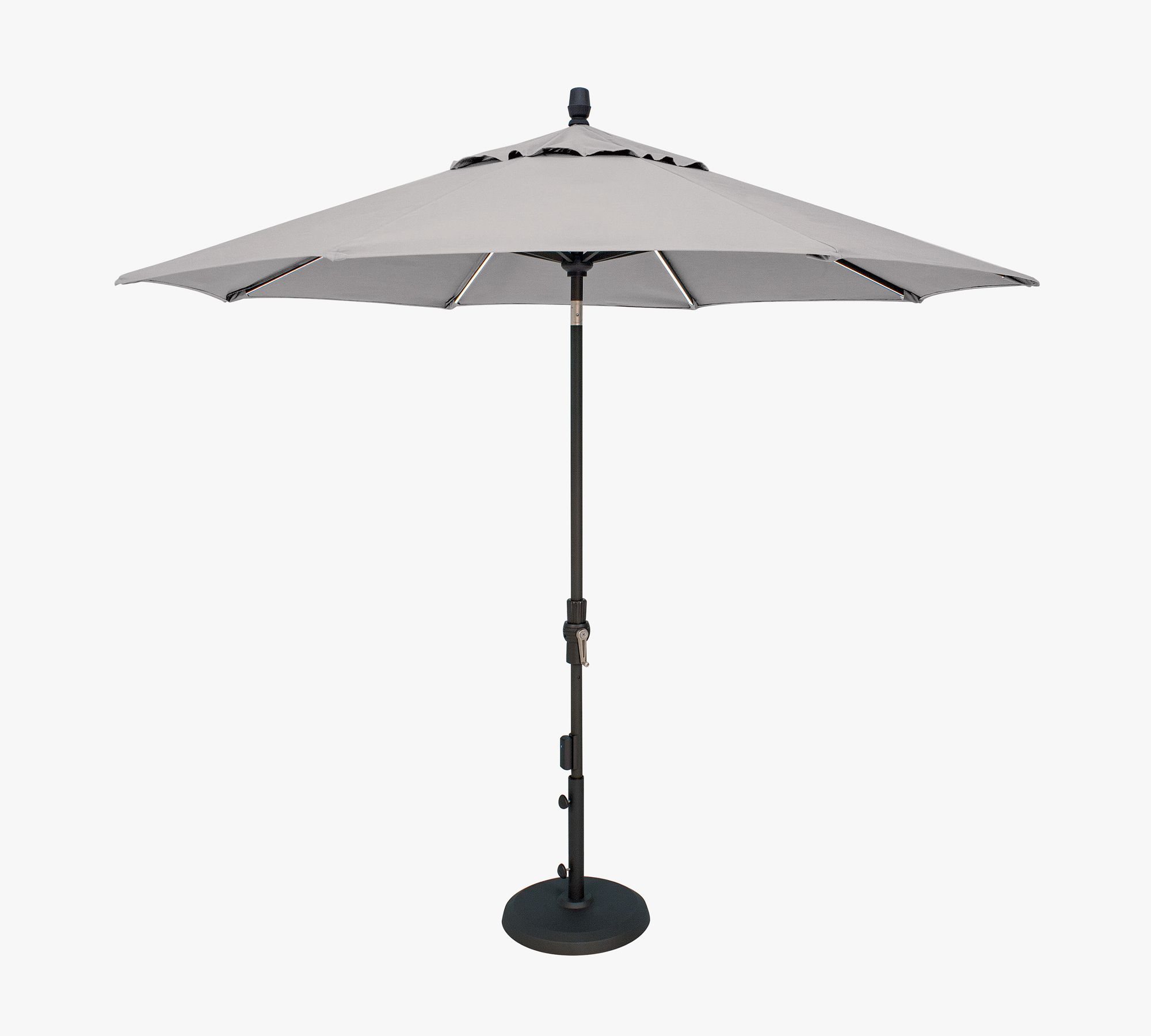 9' Round Fira LED Outdoor Patio Umbrella - Aluminum Tilt Frame