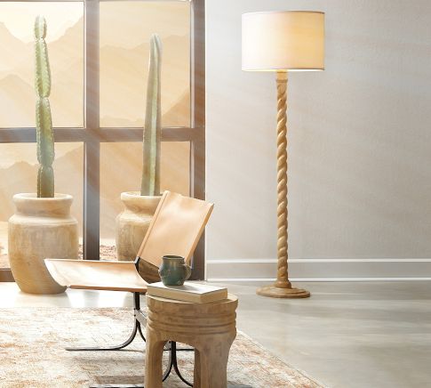 Fawley Wood Floor Lamp Brown Pottery Barn