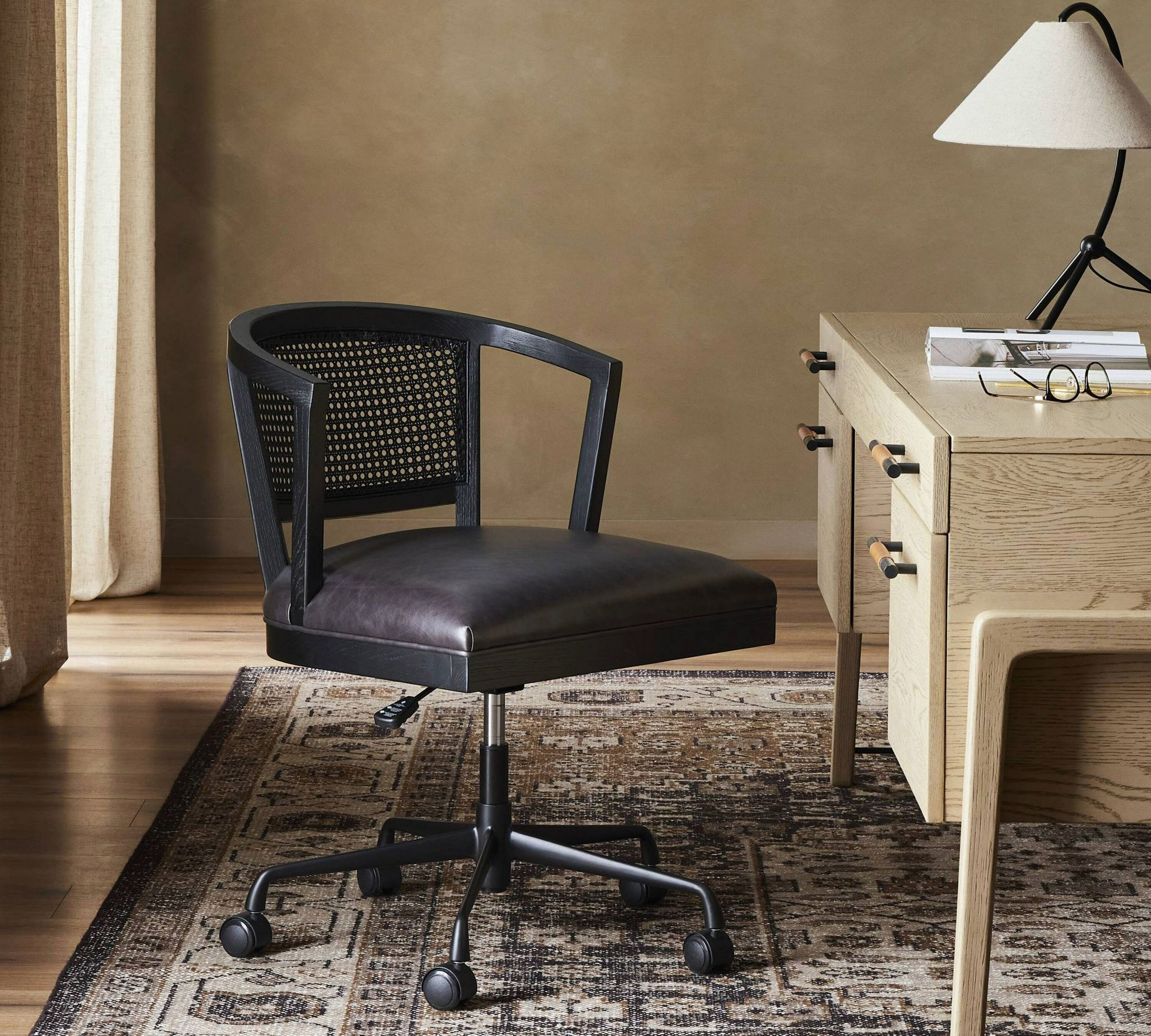 Lisbon Leather Swivel Desk Chair