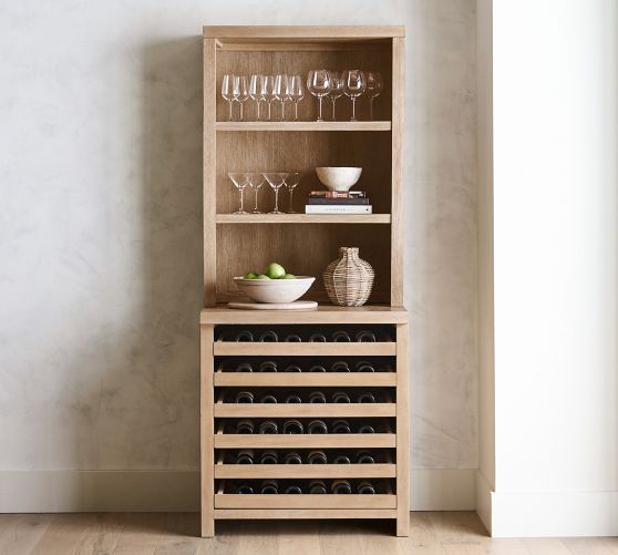 Modern Farmhouse 34 Wine Storage with Cabinet Pottery Barn