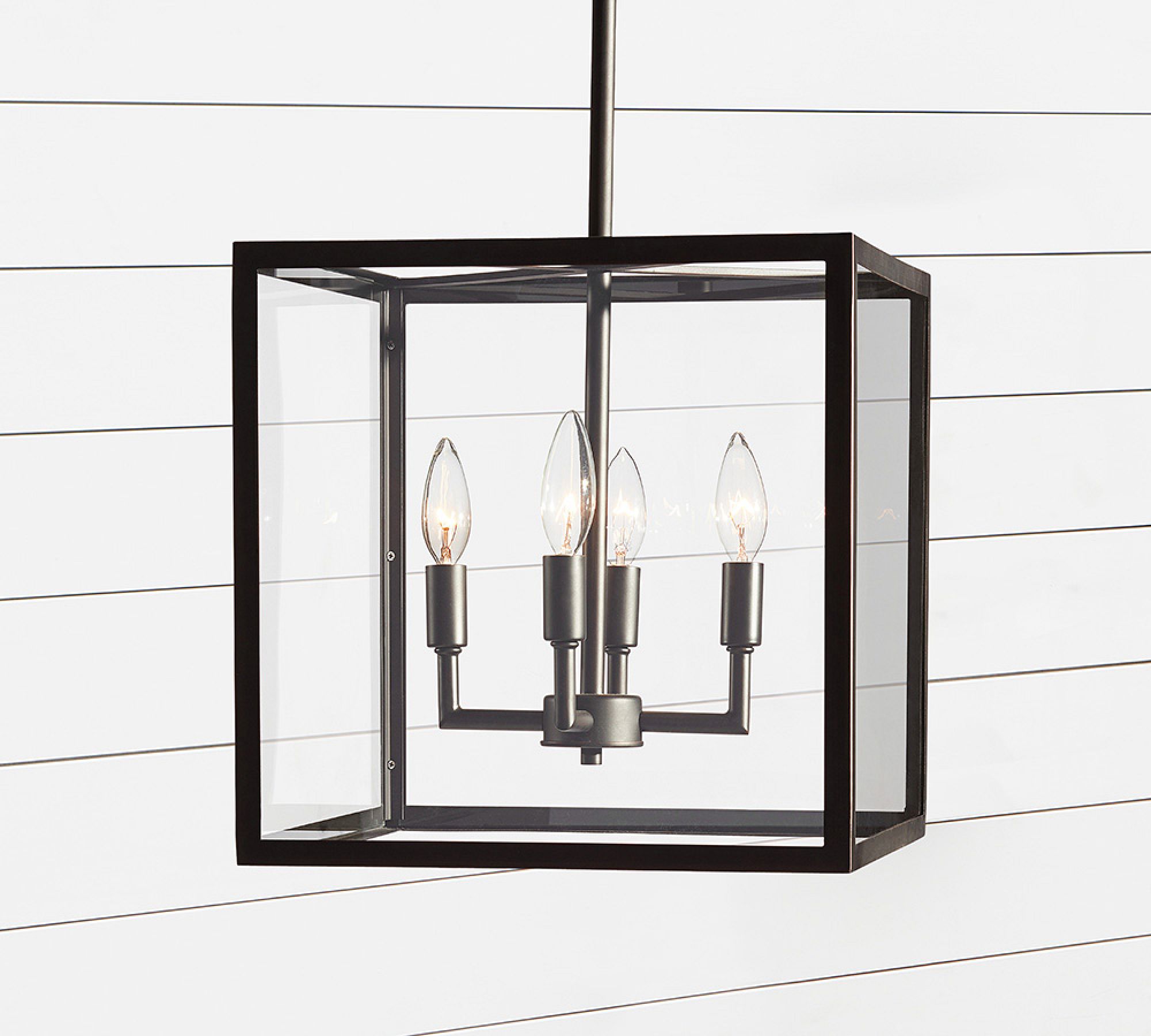 Open Box: Manor Outdoor Glass & Iron Square Pendant