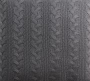 Gray Cable Knit Acrylic Throw Blanket, 50 x 60"