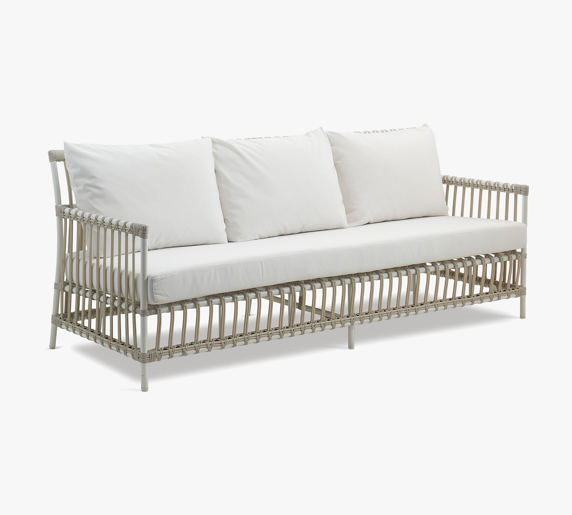 Caroline Alu-Rattan 78" Sofa