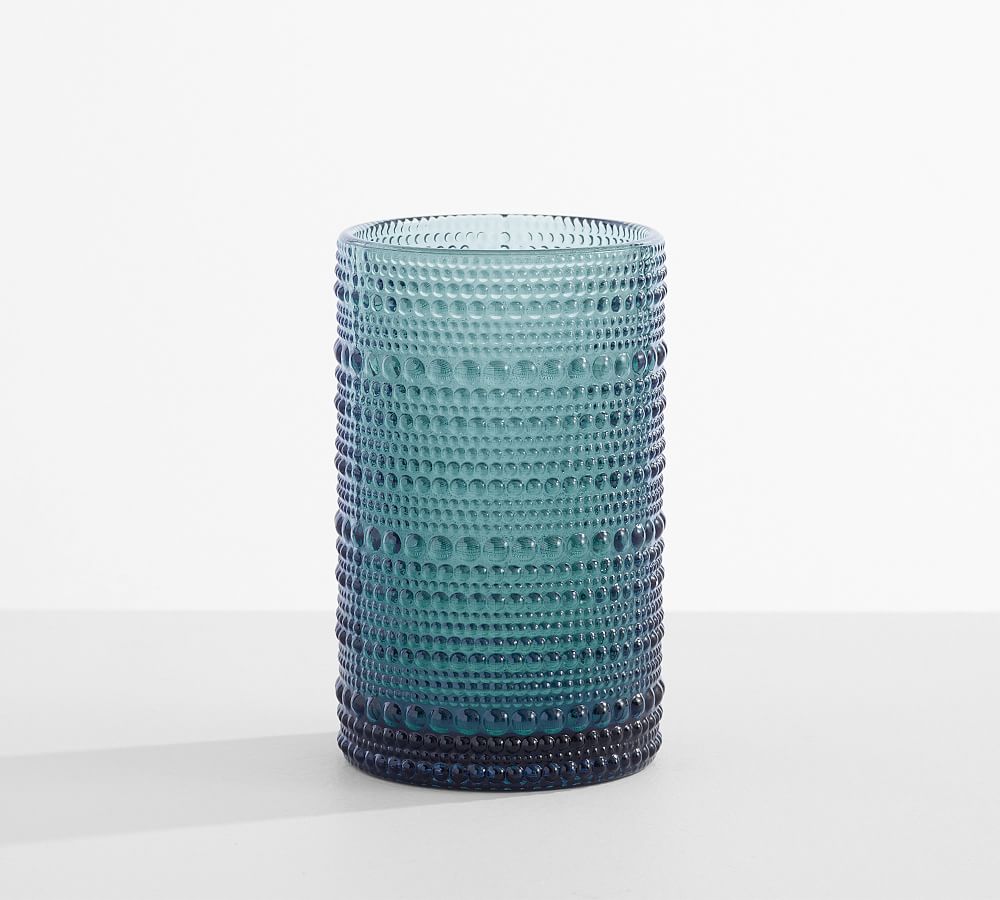 Jupiter Beaded Drinking Glasses, Set of 6, Tall, Blue