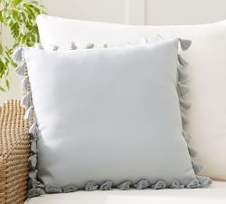 Tassel Trim Outdoor Pillow