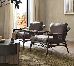 Kimmie Leather Armchair, Brickhouse Black