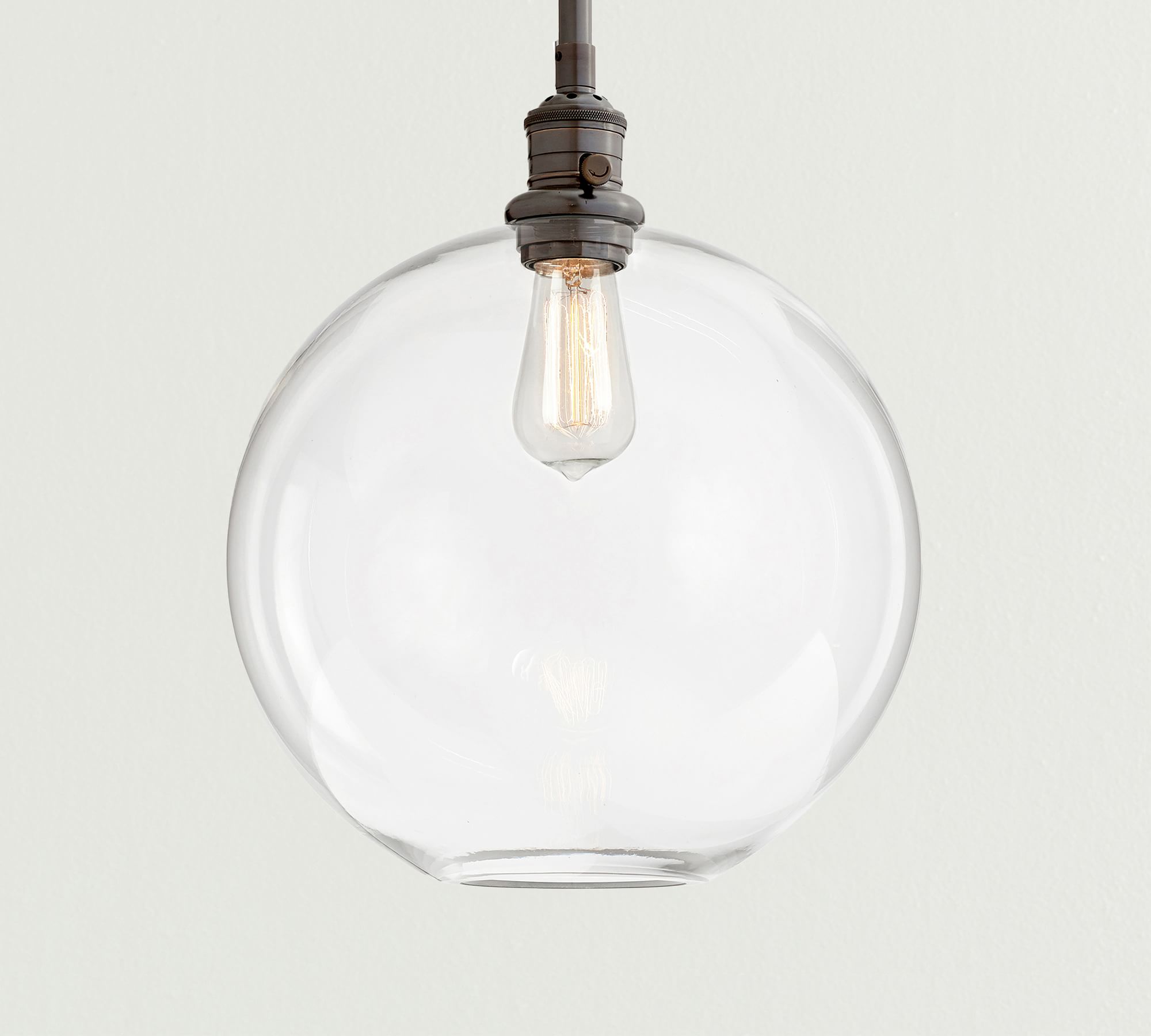 Glass Globe Pole Pendant (9"-13")