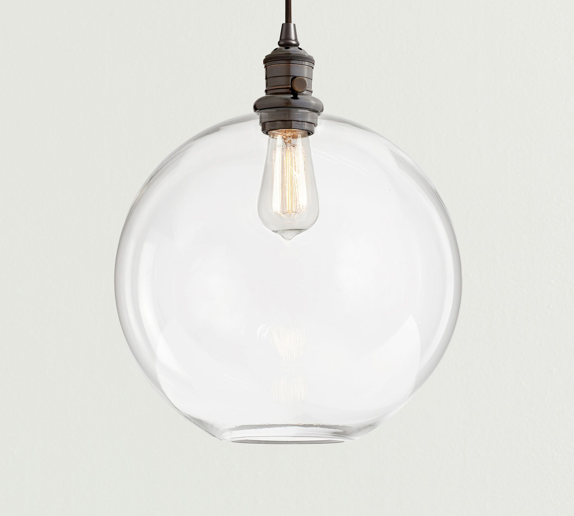 Glass Globe Cord Pendant (9"-13")