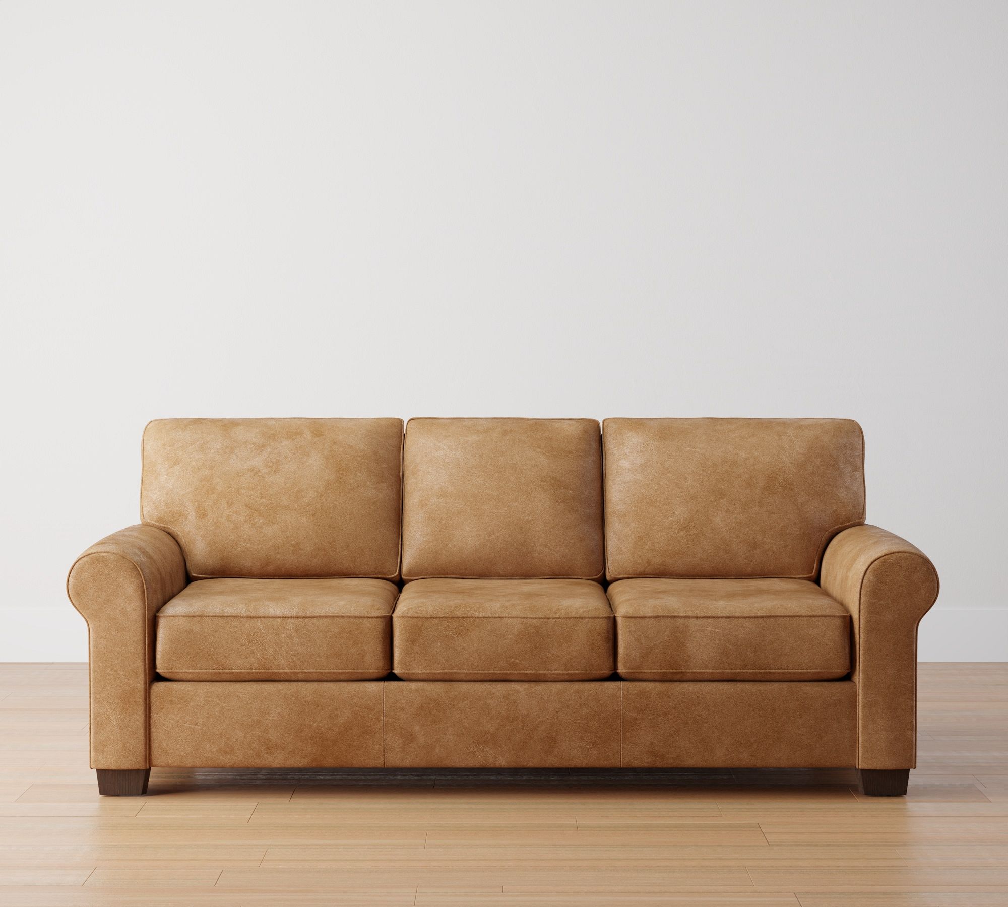 Buchanan Roll Arm Leather Sofa (79"–94")