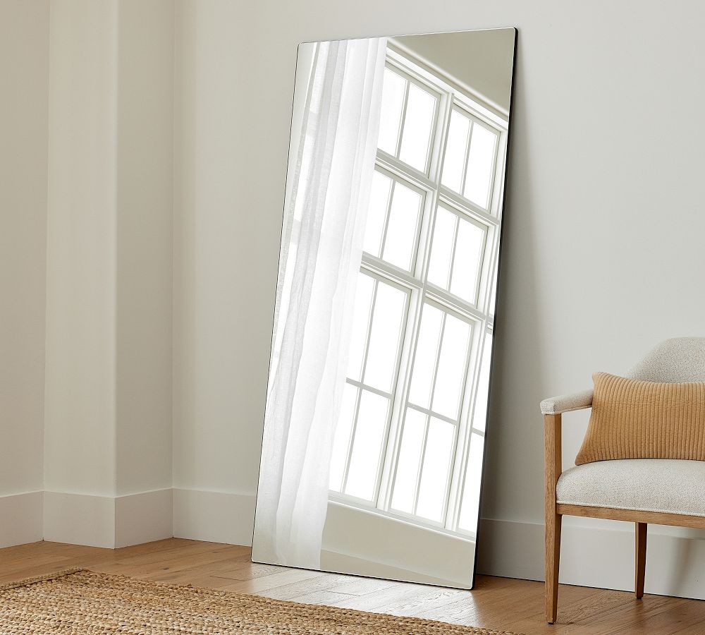 Rienne Frameless Floor Mirror - Elegant Reflection | Pottery Barn