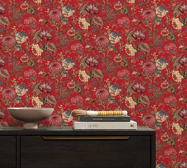 Dahlia Floral Wallpaper | Pottery Barn