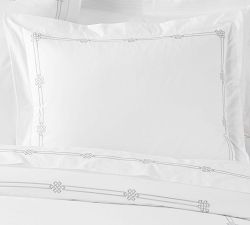 Emilia Embroidered Organic Percale Sheet Set