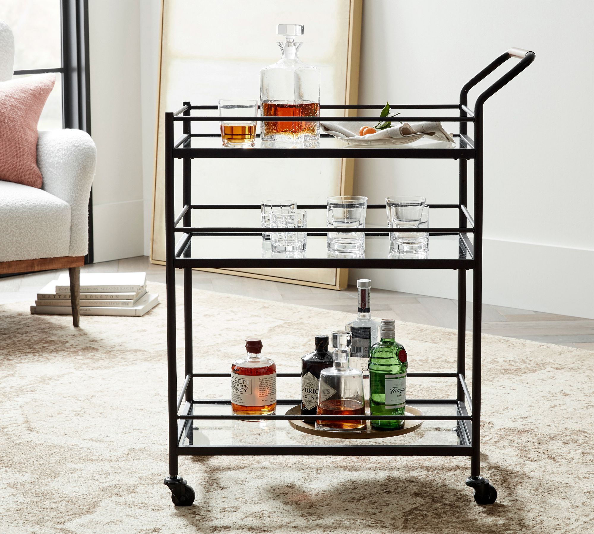 Hugo Metal Bar Cart (29")