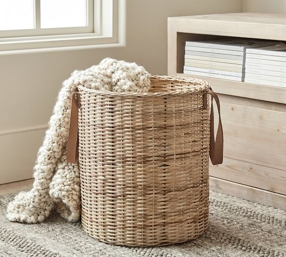 Pottery barn blanket basket sale