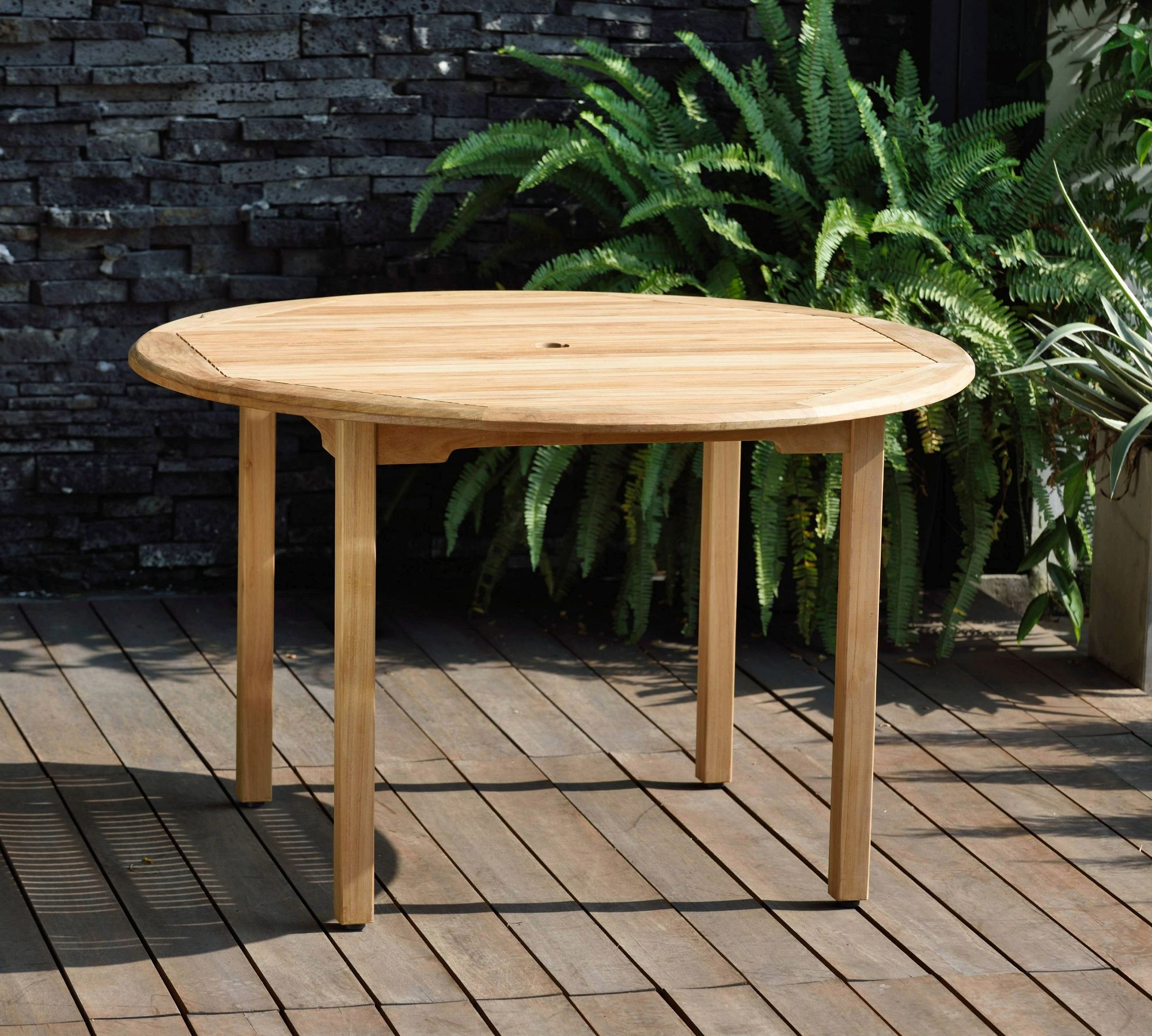 Reyes Teak Round Outdoor Dining Table