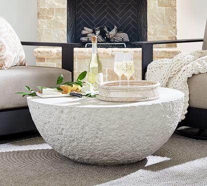 Bolinas Concrete Outdoor Coffee Table Pottery Barn