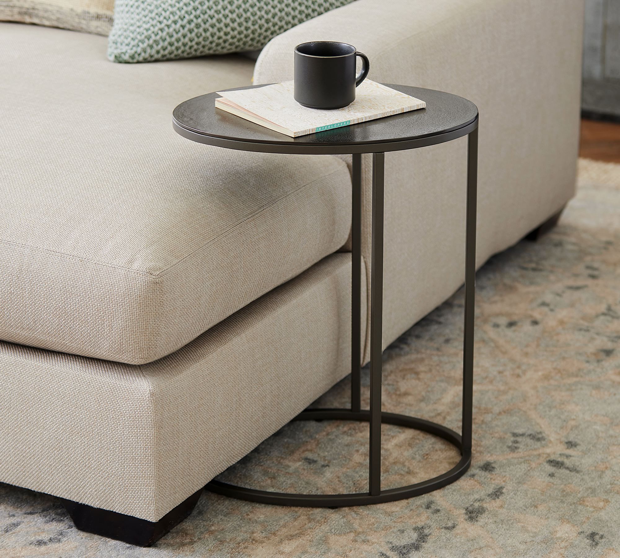 Duke Oval Metal C-Table (13")