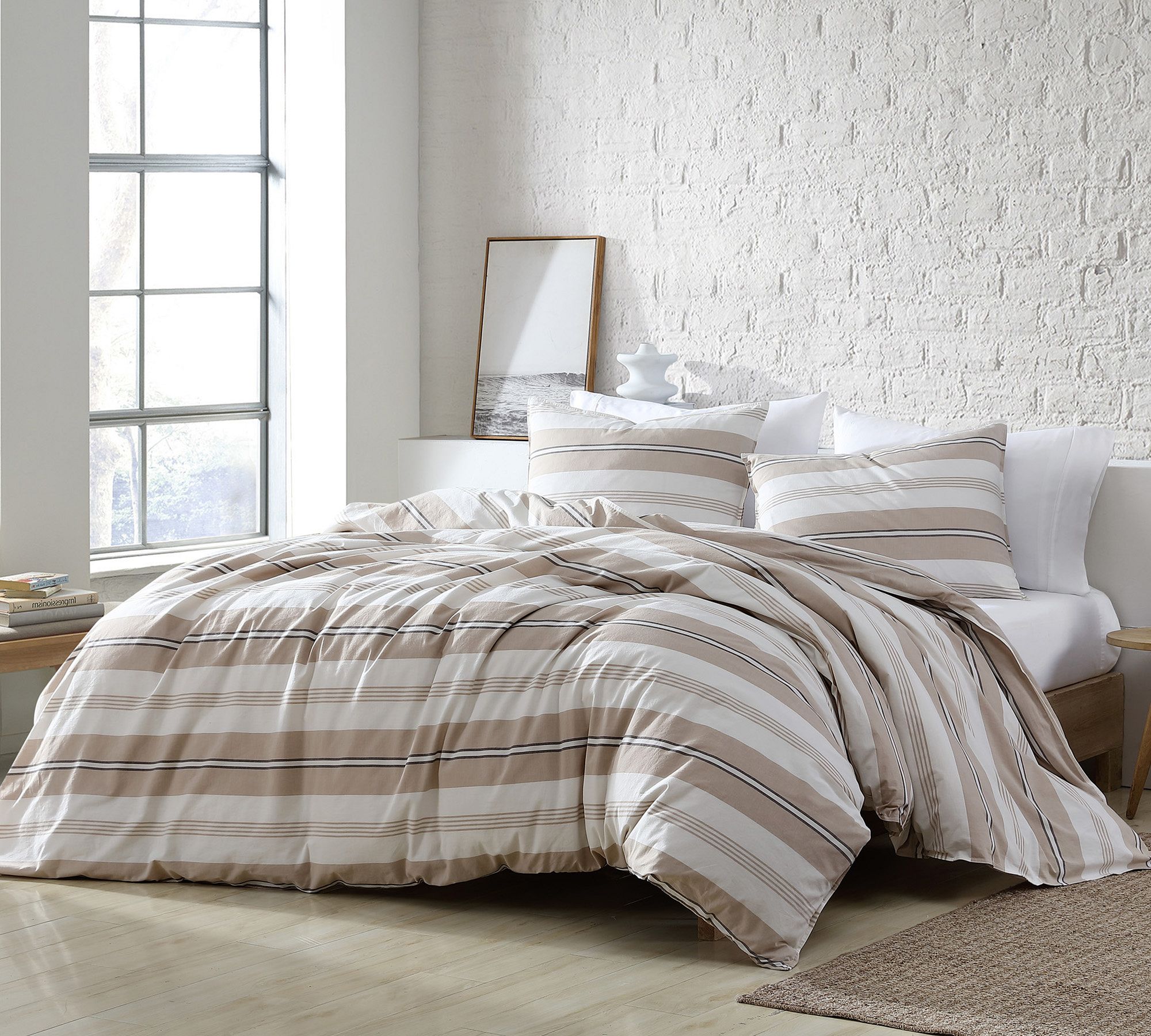 Pascal 3-Piece Striped Cotton Comforter & Shams Set