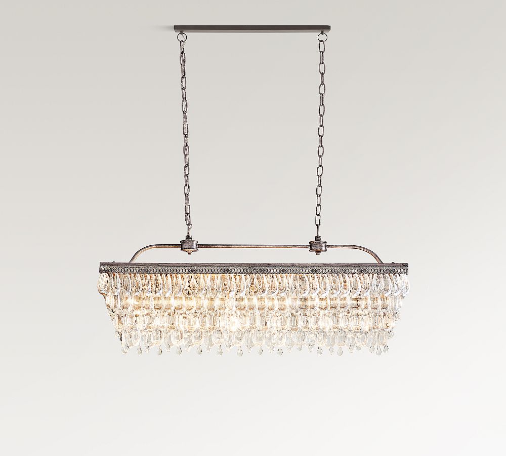 Clarissa Rectangular Crystal Chandelier (30&quot;-40&quot;)