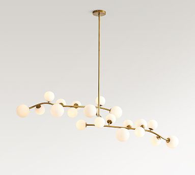 Quinn Milk Glass Chandelier (60") | Pottery Barn