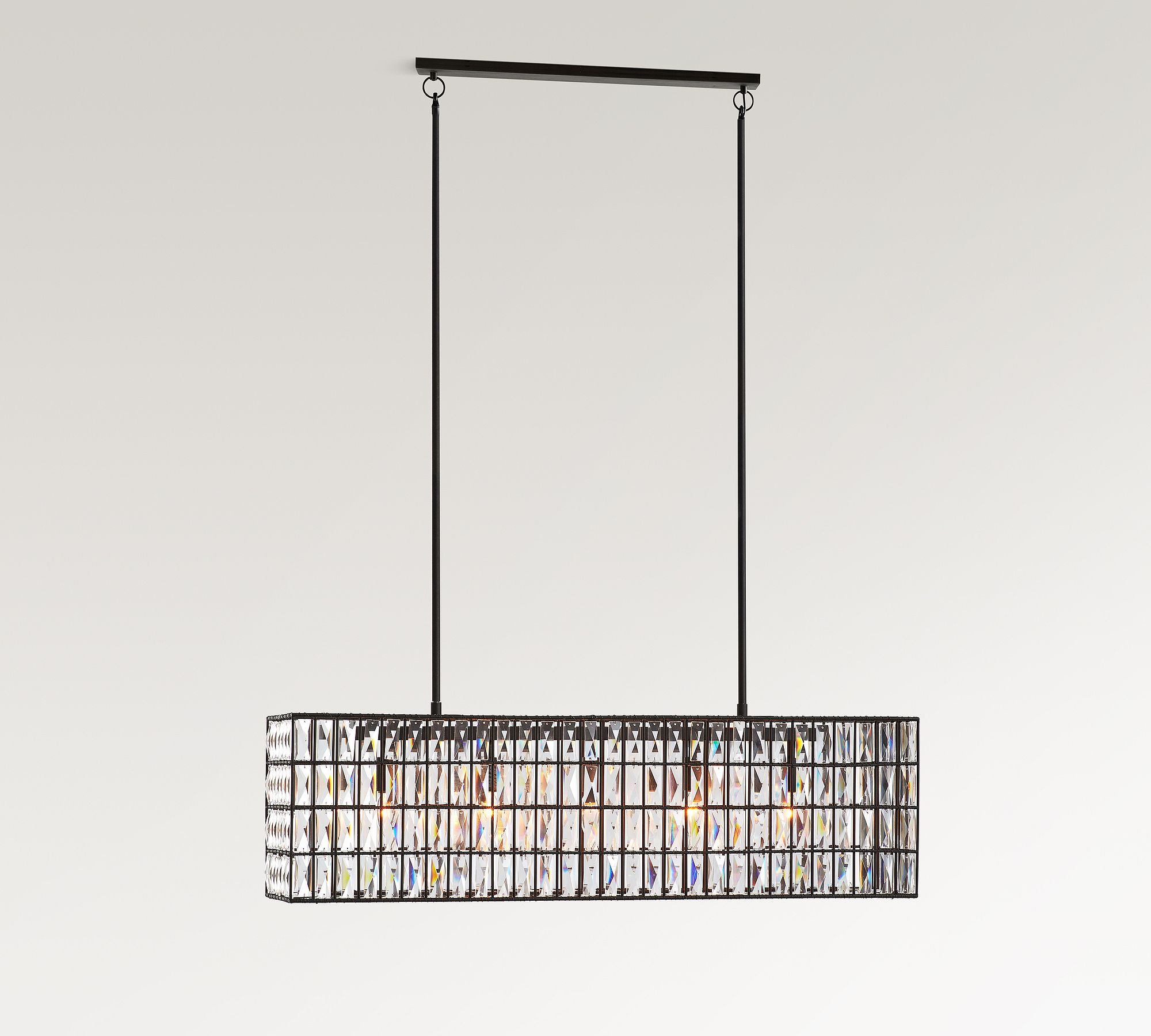 Adeline Crystal Rectangular Chandelier (37"-50")