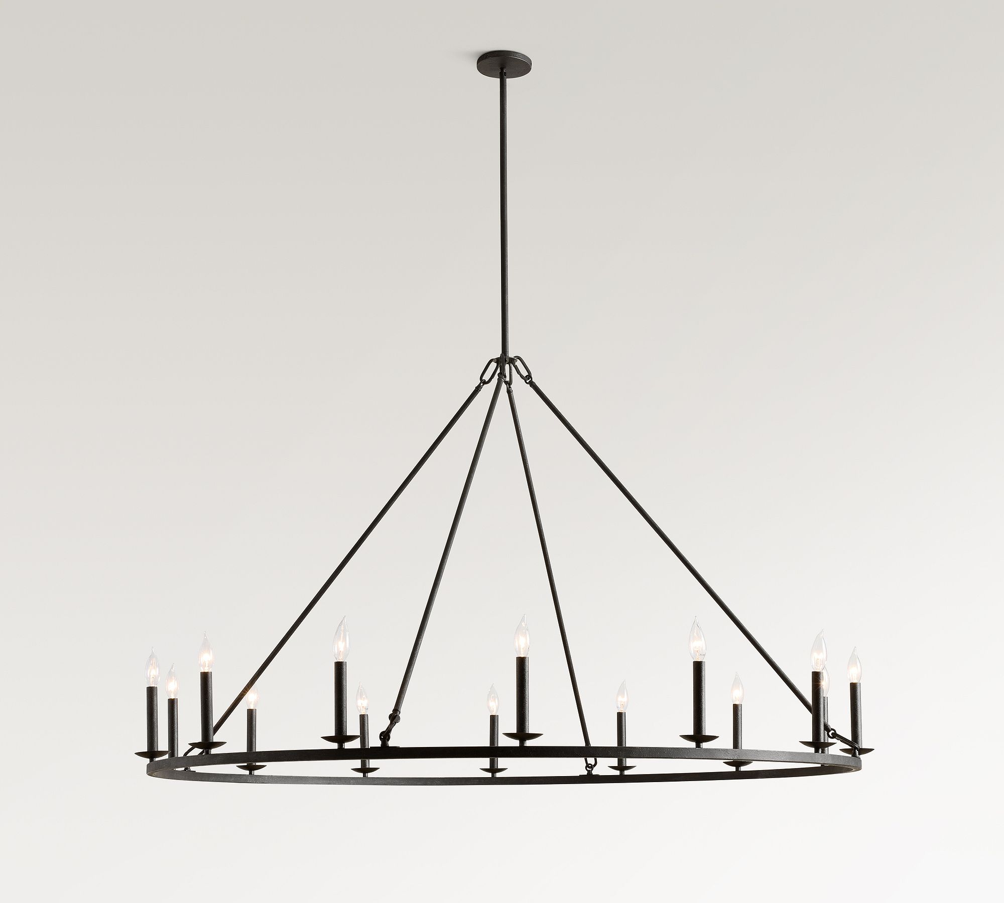 Remington Iron Round Chandelier (42"-60")