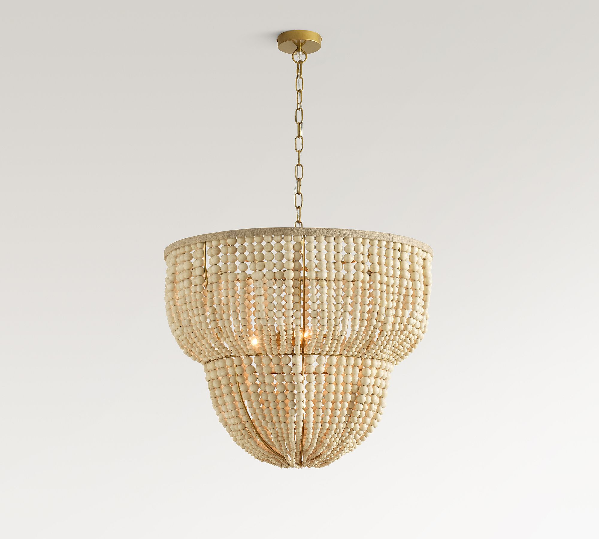 Open Box:Bristol Wood Bead 2-Tier Chandelier (30")