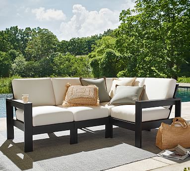 Build Your Own Malibu Metal Outdoor Sectional Components Pottery Barn