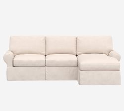 PB Basic Slipcovered Chaise Sectional (107&quot;)