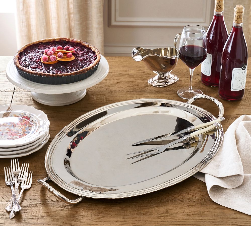 Heritage Silver Oval Turkey Platter