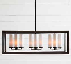 Sonora Outdoor Milk Glass Linear Chandelier (40&quot;)