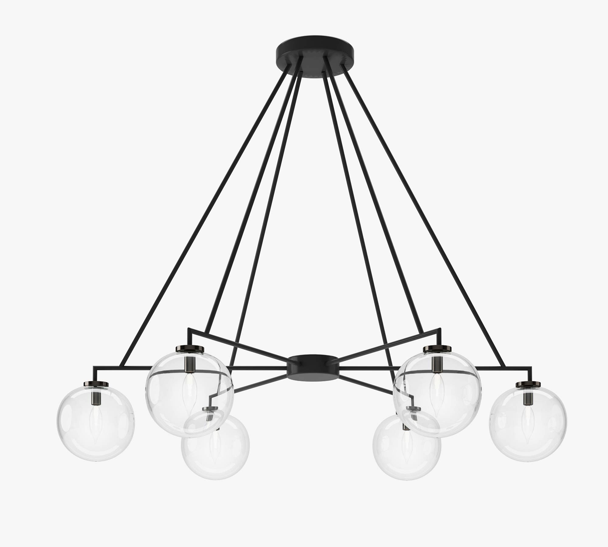 Claremont Glass Globe Round Chandelier (39"-48")