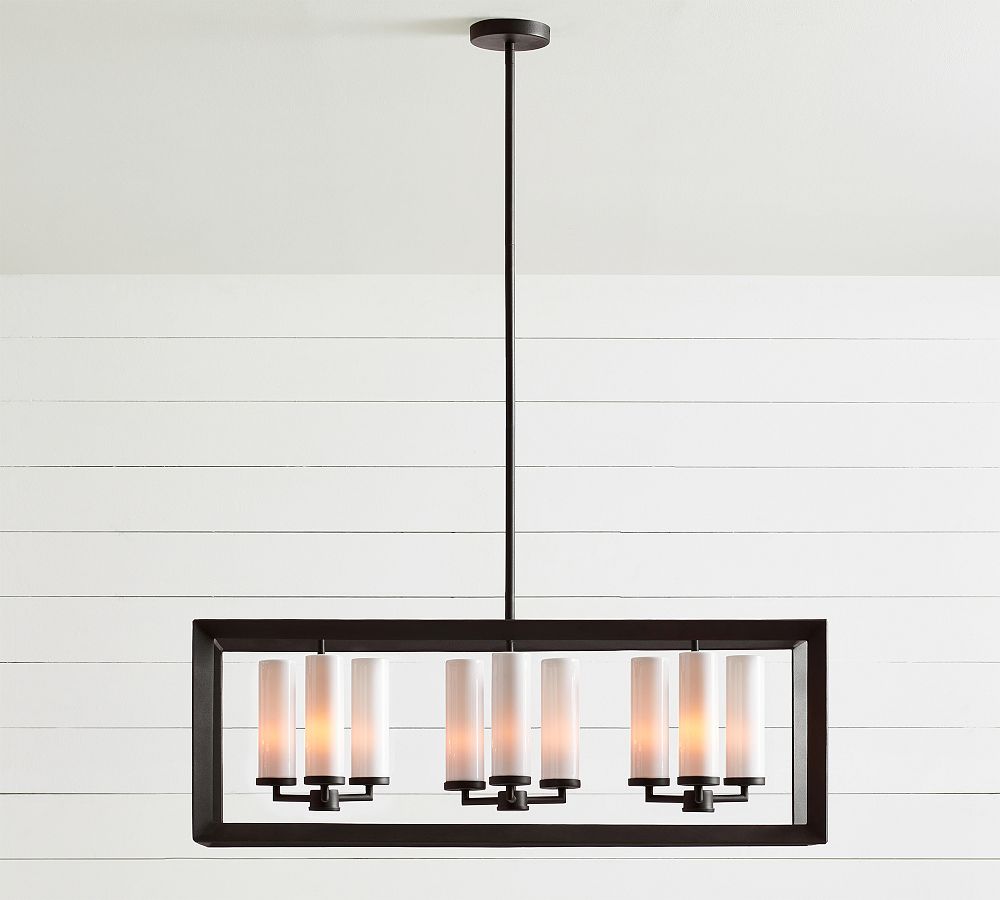 Sonora Outdoor Milk Glass Linear Chandelier (40&quot;)