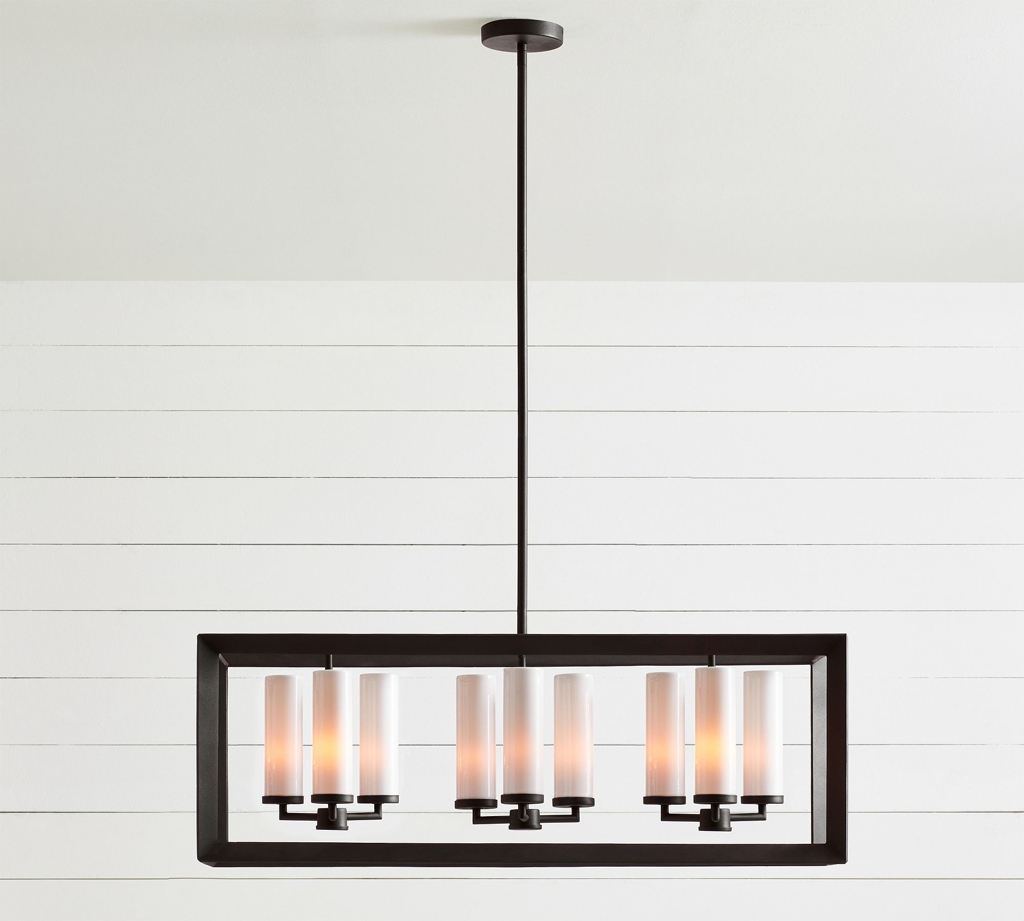 Sonora Outdoor Milk Glass Linear Chandelier (40")