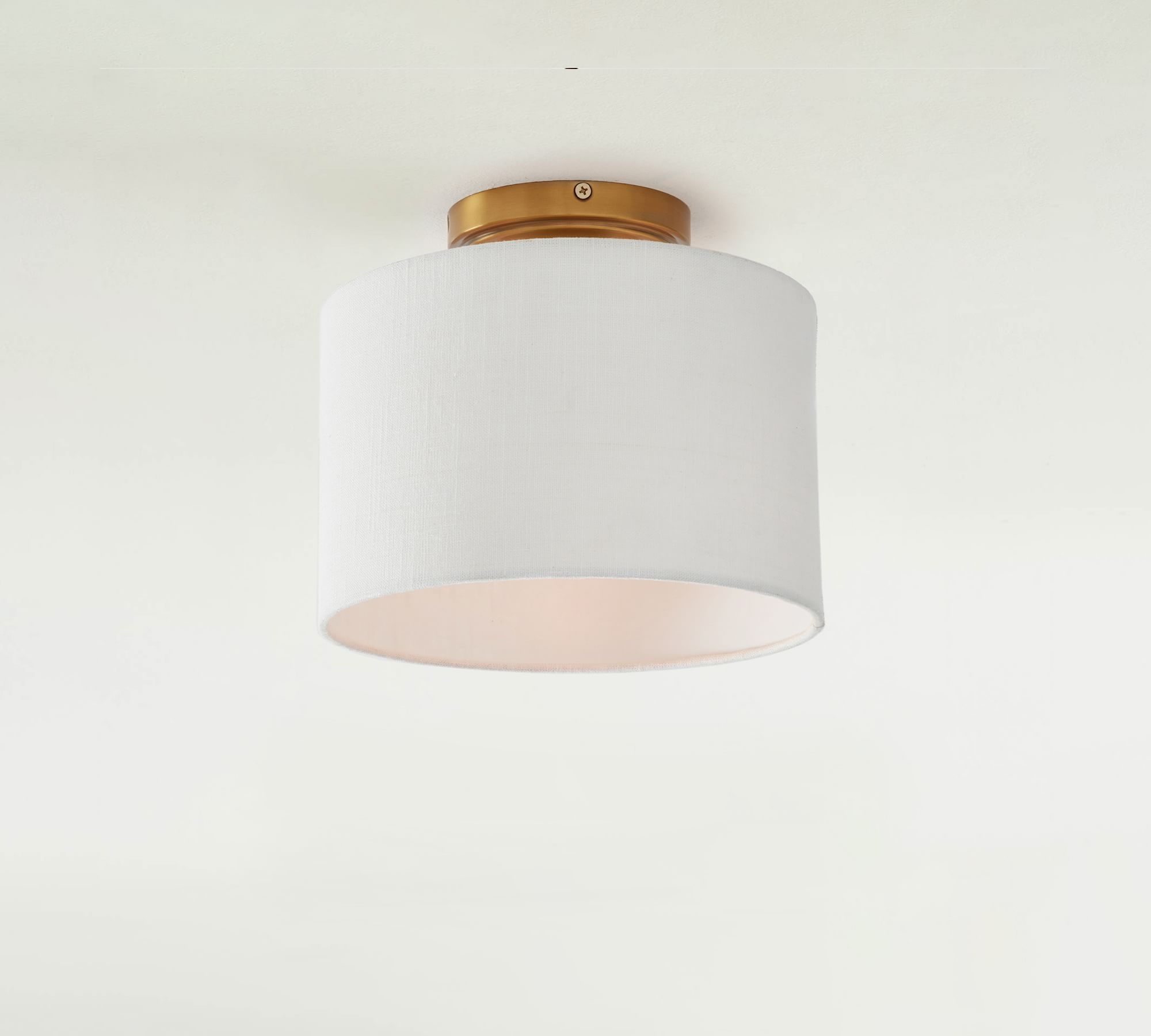 Linen Drum Shade Flush Mount (10"-14")