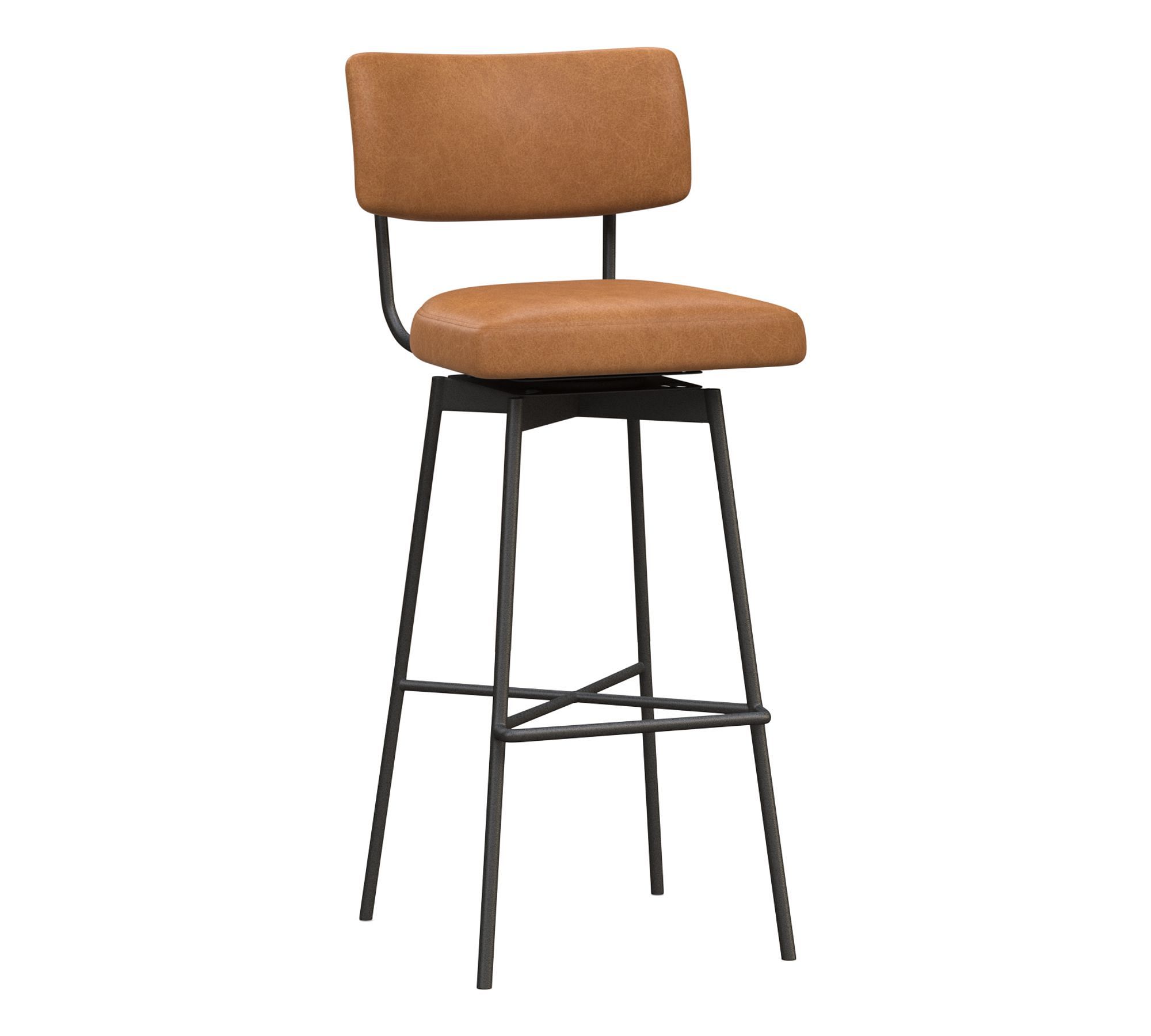 Open Box: Maison Leather Swivel Stool